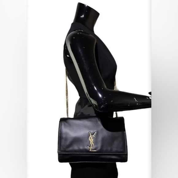 SAINT LAURENT YSL Black Reversible Medium Kate in Smooth Leather/Suede - Picture 5 of 14